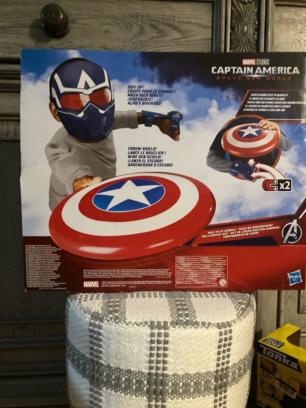 MARBLE Captain America Kids Role-Play Mask and Shield Set - Blue & Red